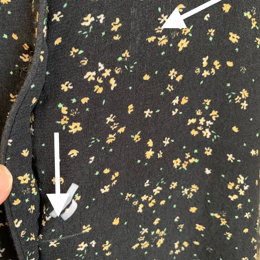 Ganni Designer Printed Crepe Shirt Black Ditsy Fl… - image 11
